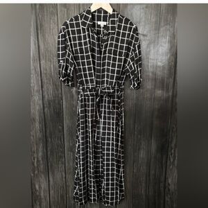 Calvin Klein Checkered Shirtdress, Size 8